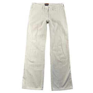 Vintage 90s Bulldog Ivory White Corduroy Pants Straight Leg 100% Cotton - 9